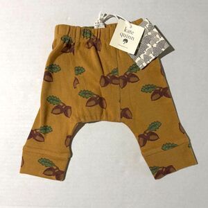 NWT Kate Quinn, Acorn & Oak Leaf Mustard Brown Panda Pants, 0-3M Wilderkind